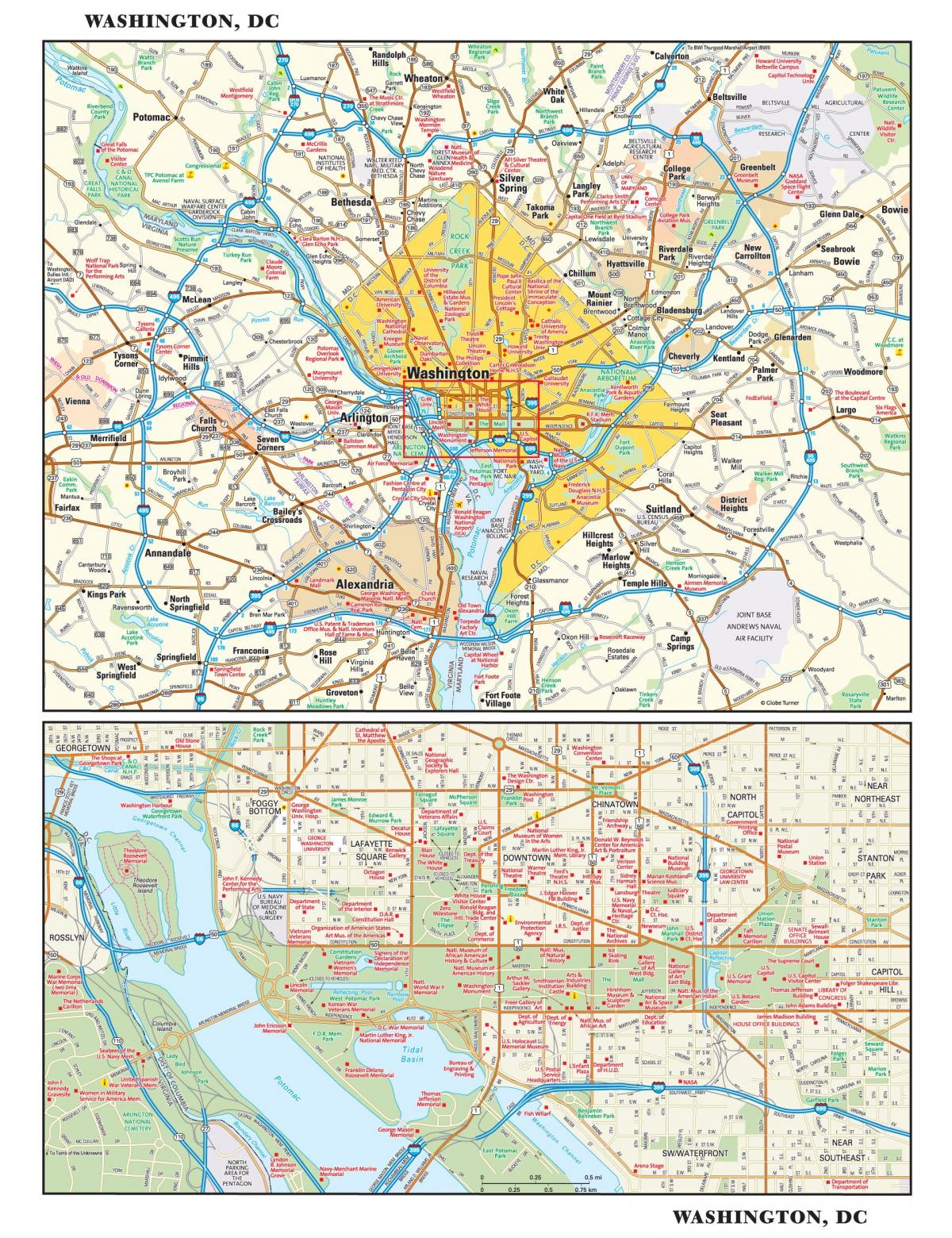 Stadsplattegrond van Washington DC