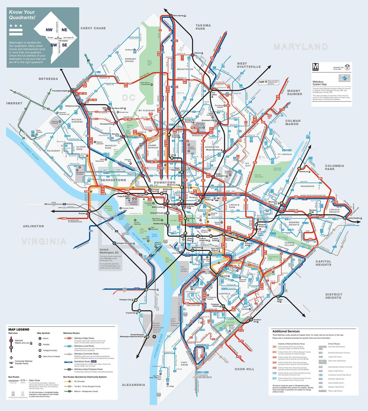 Washington DC transportkaart